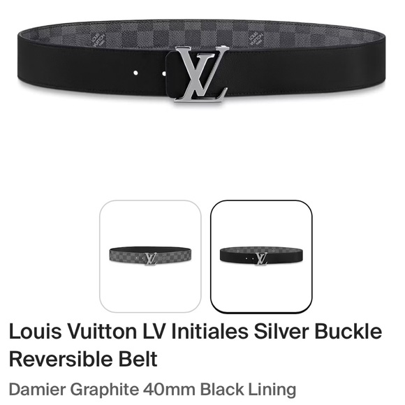 Louis Vuitton LV Initiales Silver Buckle Reversible Belt Size 100/40 - Picture 10 of 10